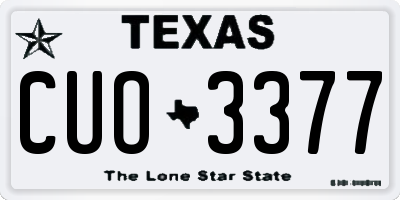 TX license plate CUO3377