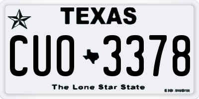 TX license plate CUO3378