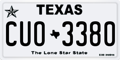 TX license plate CUO3380