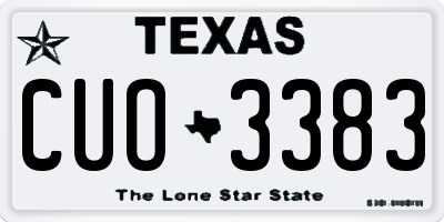 TX license plate CUO3383
