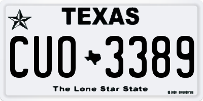 TX license plate CUO3389
