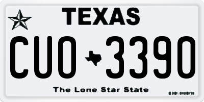 TX license plate CUO3390