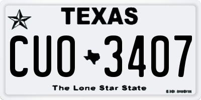 TX license plate CUO3407