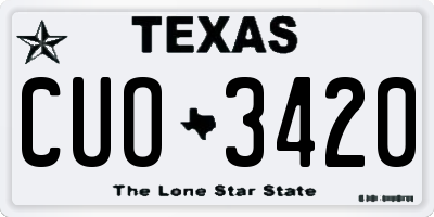TX license plate CUO3420