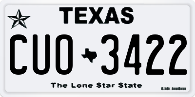 TX license plate CUO3422