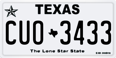 TX license plate CUO3433