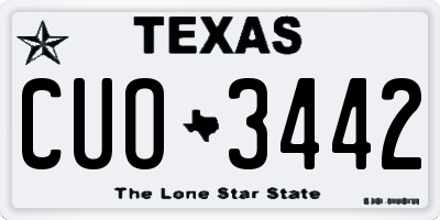 TX license plate CUO3442