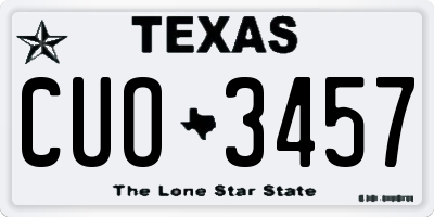 TX license plate CUO3457