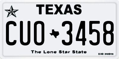 TX license plate CUO3458