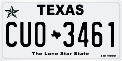 TX license plate CUO3461