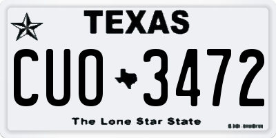 TX license plate CUO3472