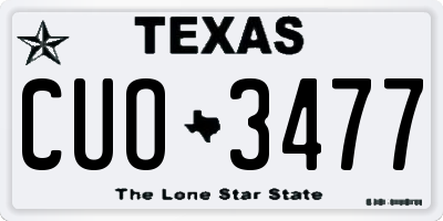 TX license plate CUO3477
