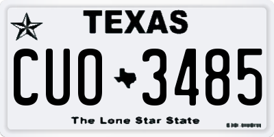 TX license plate CUO3485