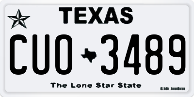 TX license plate CUO3489