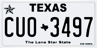 TX license plate CUO3497