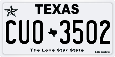 TX license plate CUO3502