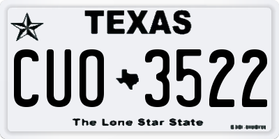 TX license plate CUO3522