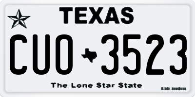 TX license plate CUO3523