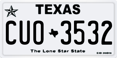 TX license plate CUO3532
