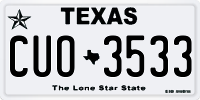 TX license plate CUO3533