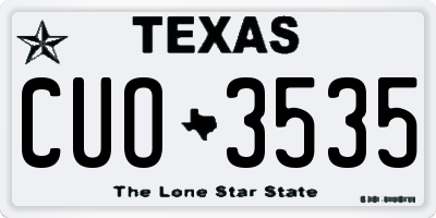TX license plate CUO3535