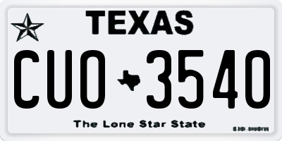 TX license plate CUO3540