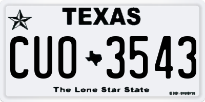 TX license plate CUO3543