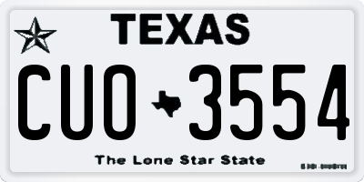 TX license plate CUO3554