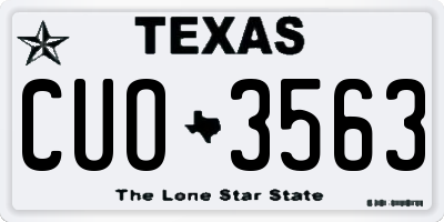 TX license plate CUO3563