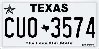 TX license plate CUO3574