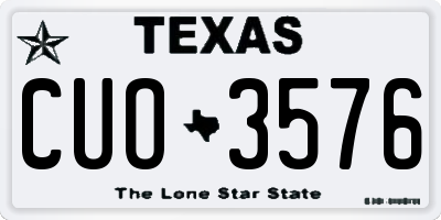 TX license plate CUO3576