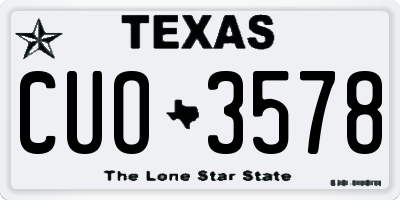 TX license plate CUO3578