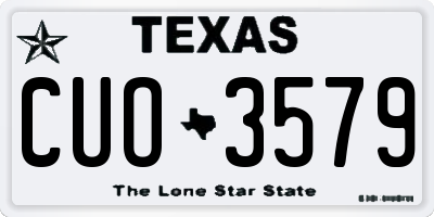 TX license plate CUO3579