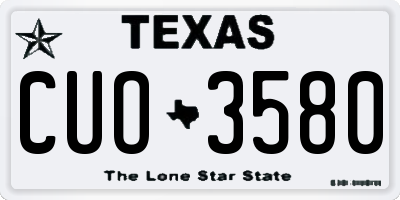 TX license plate CUO3580