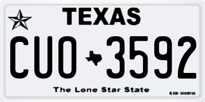 TX license plate CUO3592