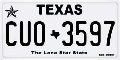 TX license plate CUO3597
