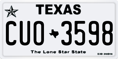 TX license plate CUO3598