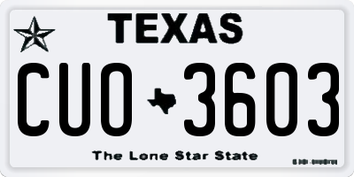 TX license plate CUO3603