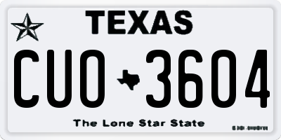 TX license plate CUO3604