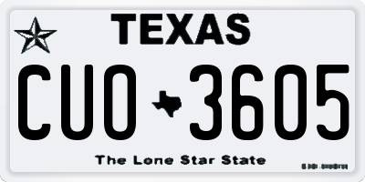 TX license plate CUO3605
