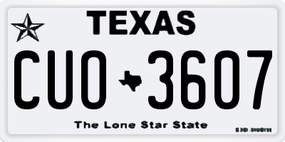 TX license plate CUO3607