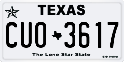 TX license plate CUO3617