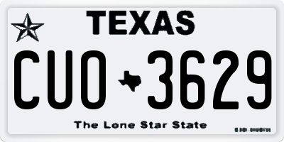 TX license plate CUO3629
