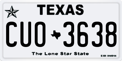 TX license plate CUO3638