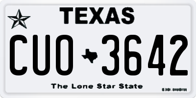 TX license plate CUO3642