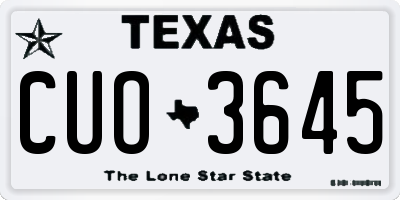 TX license plate CUO3645