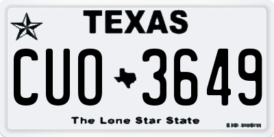 TX license plate CUO3649