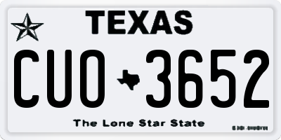 TX license plate CUO3652