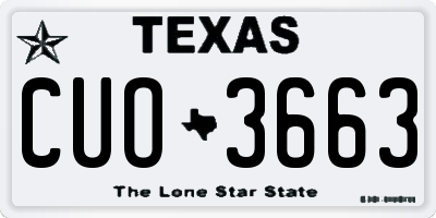 TX license plate CUO3663