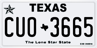 TX license plate CUO3665